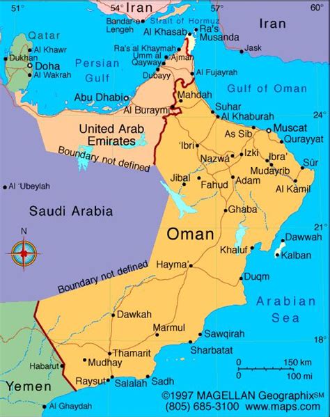 Oman On The Map Cities And Towns Map