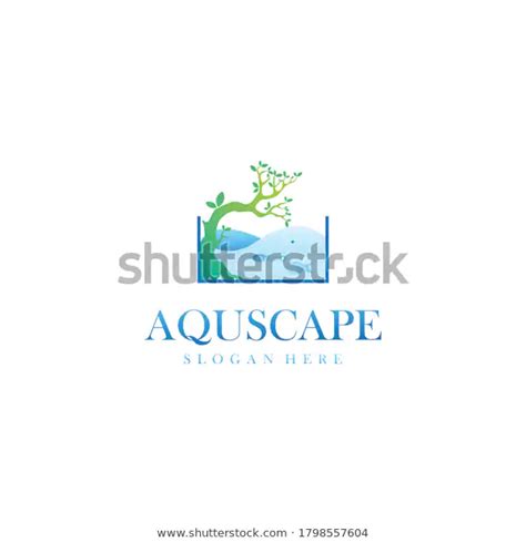 Aquascape Aquarium Paludarium Logo Design Vector Stock Vector Royalty