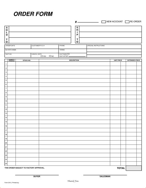 blank order form template teknoswitch