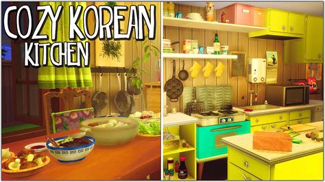 Sims 4cozy Kitchen Korean Inspired Cc🍚🍤 Youtube