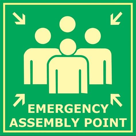 Emergency Evacuation Assembly Point Signboard Green Color Safety My