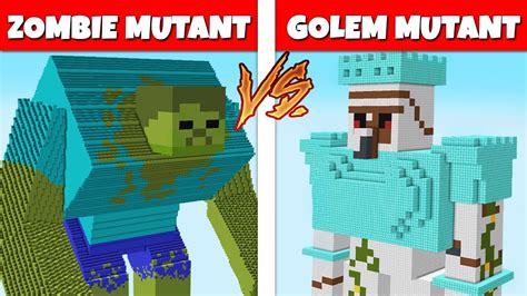 How To Play Giant Zombie Mutant Vs Golem Mutant Battle In Minecraft