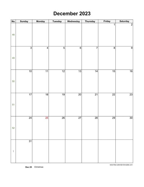 December 2023 Free Calendar Tempplate Free Calendar