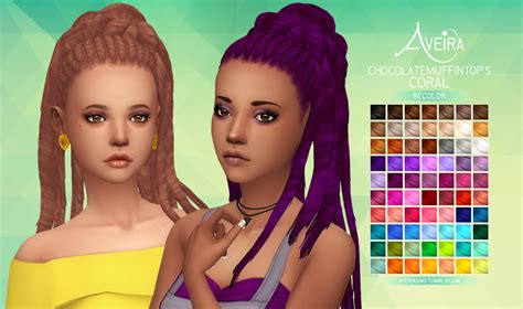My Sims 4 Blog Coral Hair In 70 Recolors By Aveirasims