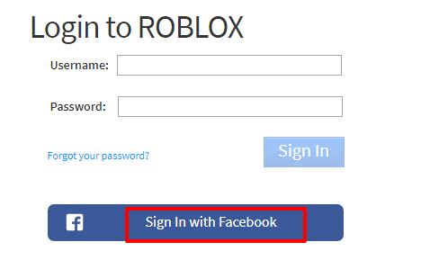 roblox login with fb