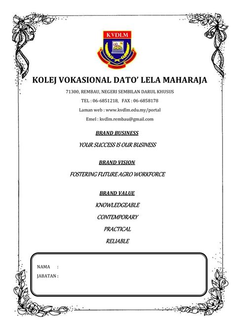 Please fill this form, we will try to respond as soon as possible. Contoh Laporan Latihan Industri Kolej Vokasional ...