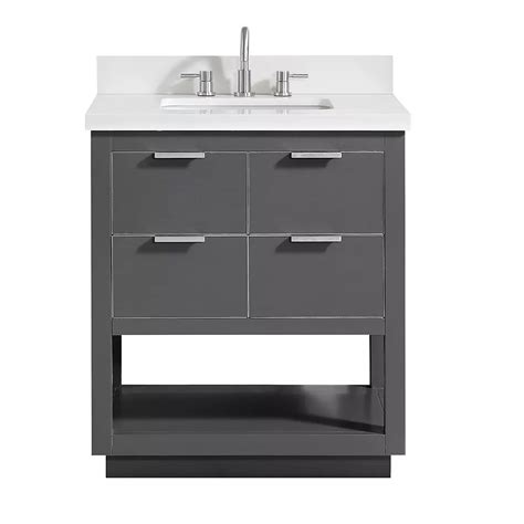 Avanity Allie 31 Inch Vanity Combo In Twilight Gray W Silver Trim With