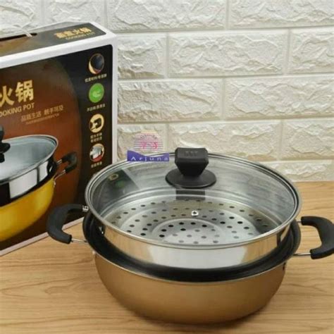 Panci Steamer/ Panci pengukus lubang besar kukus Stainless Steel 28cm