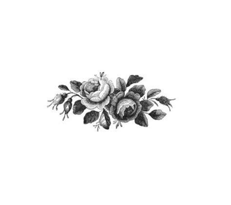 Temporary Tattoo Floral Vintage Black Snd White Rose