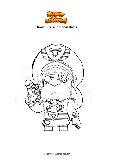 Brawl Stars Kleurplaat Kolonel Ruffs Colouring Page Mask Spike Bit