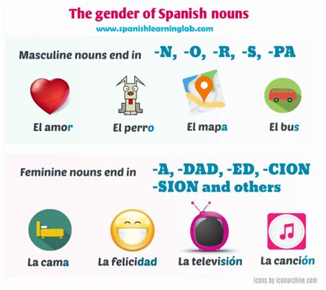 The Gender Of Nouns In Spanish Genero Spanish Help Learn To Speak Spanish Spanish Basics
