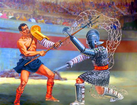 Duel Between Two Gladiators Ancient Warfare Roman Gladiators Roman
