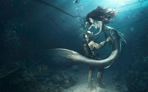 Diver And The Mermaid Wallpapers Hd Wallpapers Id 13884