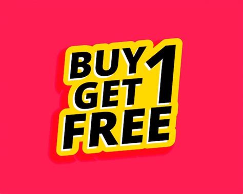 Free Vector Buy One Get One Free Sticker Label Design