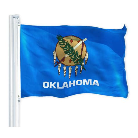 G128 Oklahoma State Flag 3x5 Ft Printed Brass Grommets 150d Quality