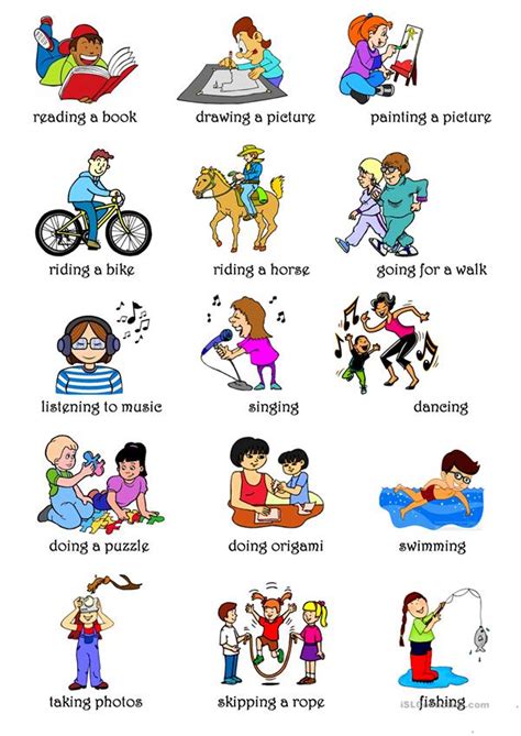 Vocabulary Related To Leisure And Entertainment Basic English