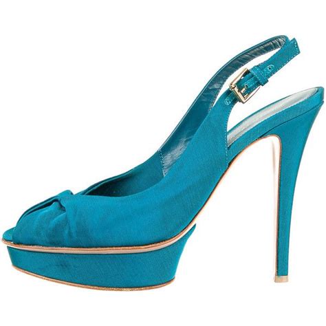 pre owned gianvito rossi pumps 175 liked on polyvore featuring shoes pumps blue blue pumps