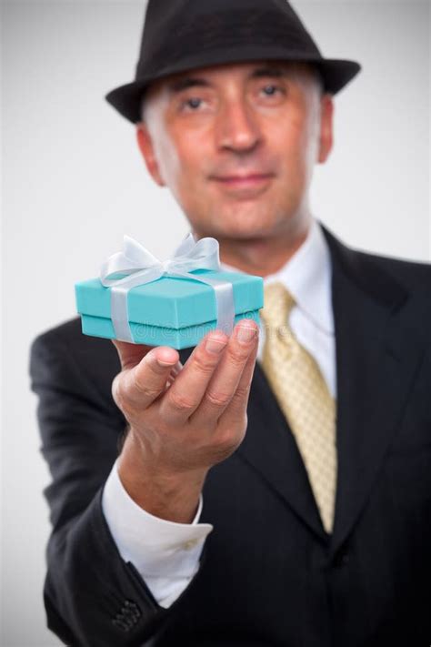Elegant Man Holding A Present Stock Photo Image Of Give Paper 63483566