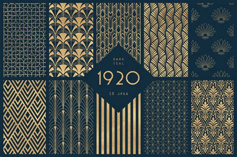 Art Deco Seamless Patterns With Images Art Deco Pattern Art