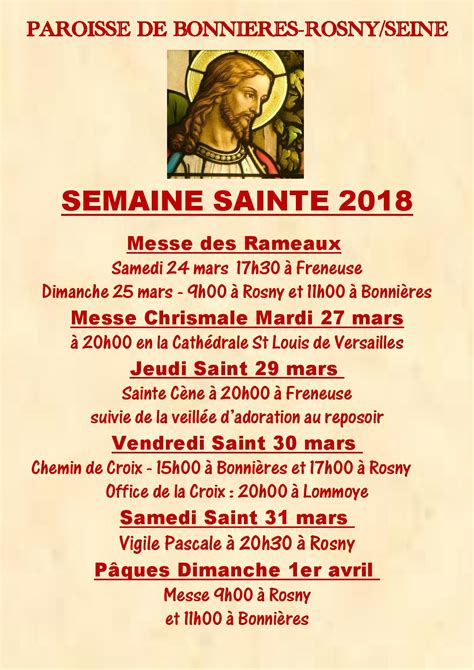 Semaine Sainte Paroisse De Bonnieresrosny Catholiques Du Mantois