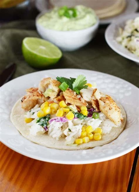 Jerk Fish Tacos With Asian Slaw And Avocado Lime Sauce Fit Foodie Finds