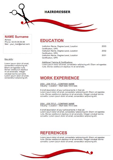 Good and comfortable place to work. Sample Hair Stylist Resume | Sample Resumes
