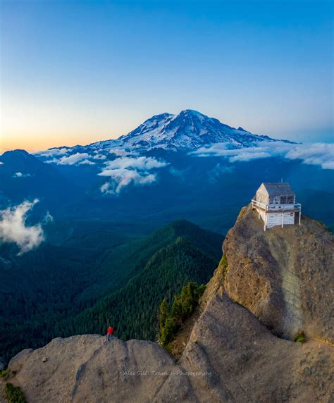 Hiking To High Rock Lookout Near Mount Rainier National Park