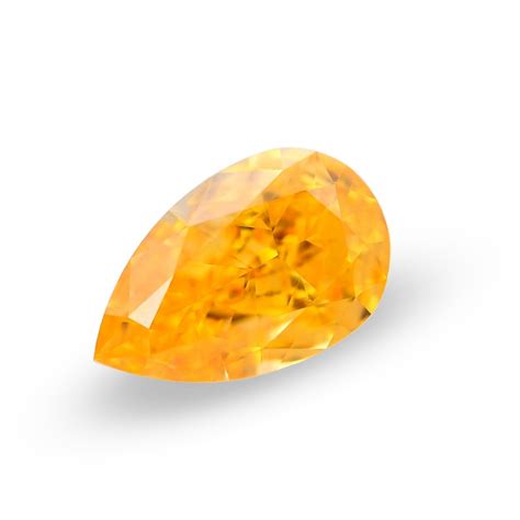 030 Carat Fancy Vivid Yellowish Orange Diamond Pear