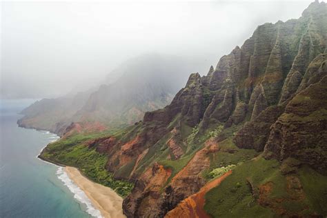 Beach Cliff Coast Hawaii Island Kauai 4k Wallpaper And Background