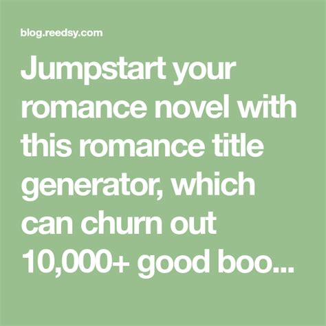 romance book title generator the ultimate bank of 10 000 titles book title generator title