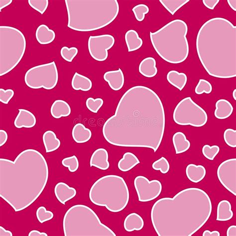 Rosa Valentinstag Hintergrund Mit Herz Nahtlosem Muster Stock Abbildung Illustration Von