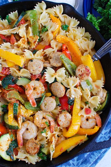 Place the cut up chicken in a bowl and add the spice mix. Cajun Pasta with Chicken Sausage and Shrimp - A Cedar Spoon