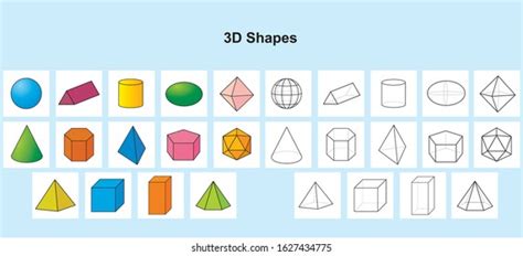 Properties 3d Shapes Geometric Shapes 3d Stock Vector Royalty Free