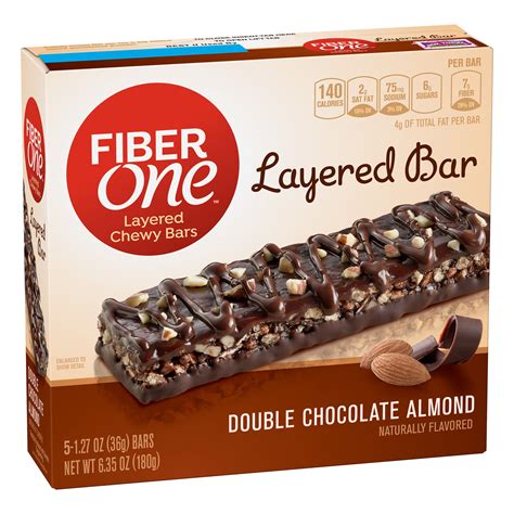 fiber one double chocolate almond layered chewy bars 6 35 oz