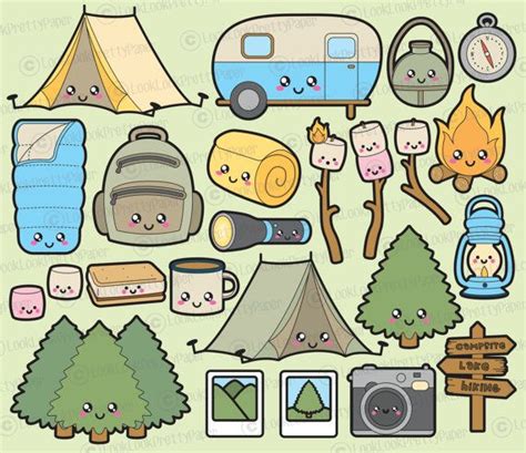 Premium Vector Clipart Kawaii Camping Clipart Kawaii Camping Clip Art