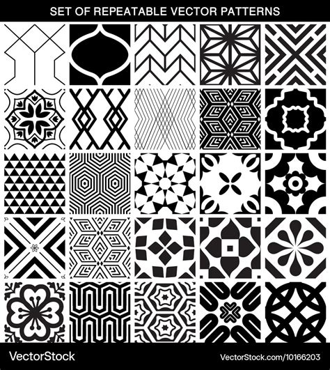 Set Of Different Seamless Patterns Royalty Free Vector Image