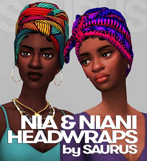 Nia And Niani Headwraps In Celebration Of Our April Saurus Sims 4