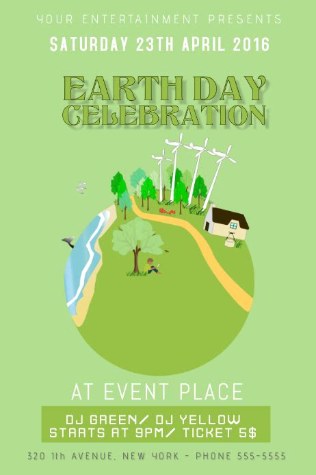Earth Day Celebration Event Flyer Poster Template Postermywall