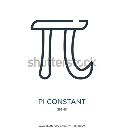 Pi Constant Symbol Thin Line Icon Stock Vector Royalty Free
