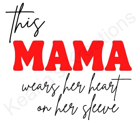 This Mama Wears Her Heart On Her Sleeve Svg Etsy