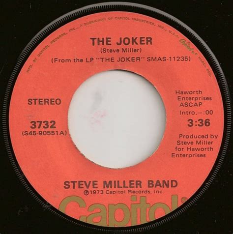 Steve Miller Band The Joker Vinyl 7 45 Rpm Single Discogs