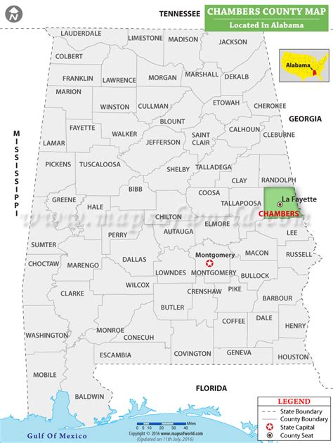 Chambers County Map Alabama