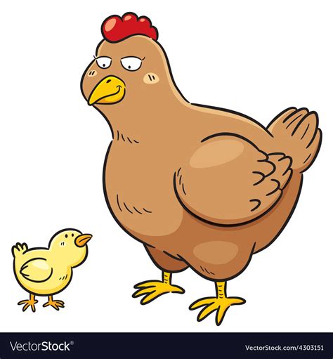 Hen And Chick Royalty Free Vector Image Vectorstock
