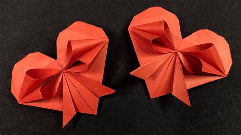 Awesome Origami Heart With Bow Easy Origami Diy Youtube