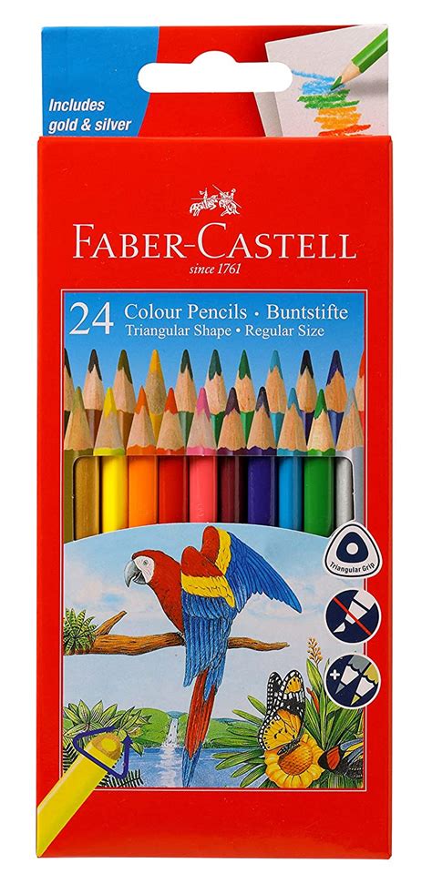 Faber Castell Colour Pencils Triangular 24 Pieces Text Book Centre
