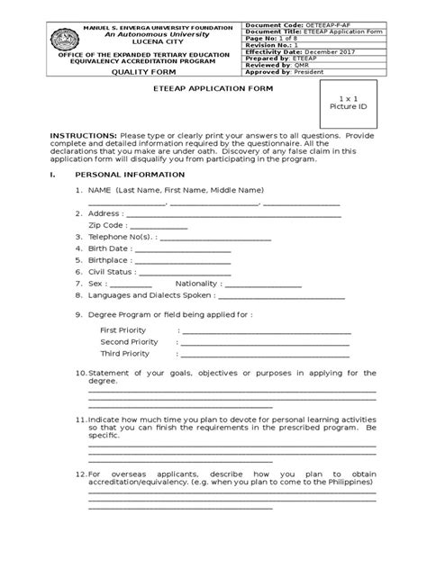 Eteeap Application Form Pdf Academic Degree Educational Assessment