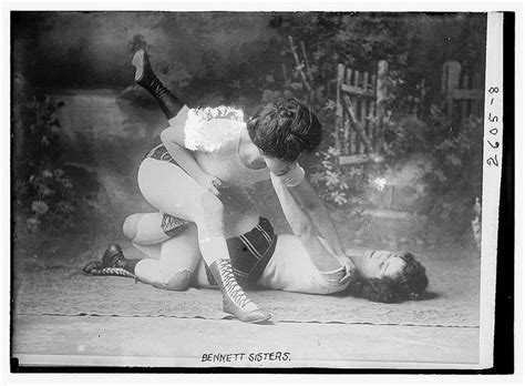 Women Wrestlers Ca 1910s Vintage Catfight Wrestling Catfight