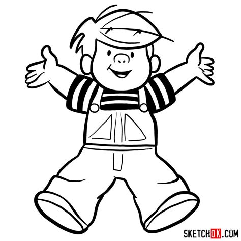 How To Draw Dennis The Menace Sketchok Step By Step Drawing