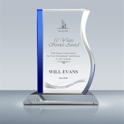 Years Of Service Award Plaque Crystal Progress Award 019