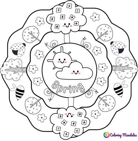 Spring Mandala For Kids Coloring Pages For Kids